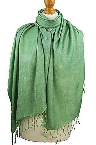 World Of Shawls Plain Pashmina Scarf Hijab Shawl Stole Wrap High Quality 100% Viscose Factory Seconds (apple Green)