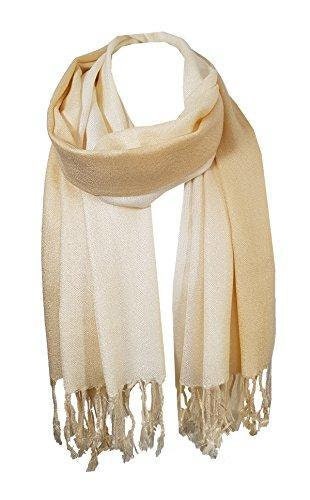 World Of Shawls Soft Fusion Pashmina Shawl Wrap Scarf (fused Beige)