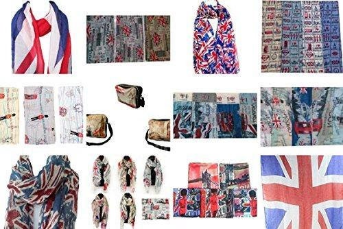 World Of Shawls London & Uk Souvenir Soft Scarfs Scarves Wraps Shawls Women Girls Unisex ( Pack Of 20 Scarves + Free Bag)