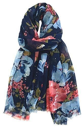 World Of Shawls Eye-catching Floral Scarf For Women Ladies With Delicate Sequin Insets(b07krpb33b)