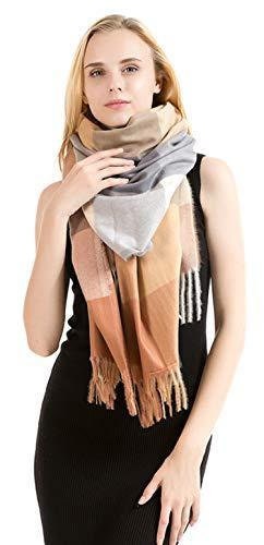 Winter Scarf For Women Ladies With Plaid Block Checkered Tartan Blanket Stylish Wrap Shawl - Colourful Soft And Cozy By World Of Shawls