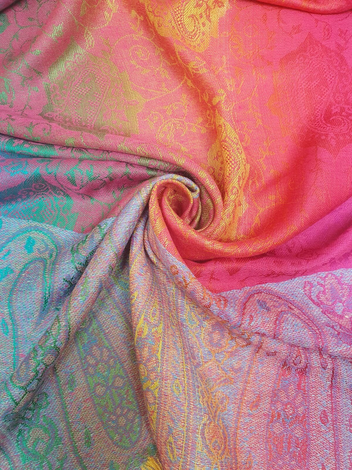 Multi-colour Pashmina Colourful Scarf Wrap Shawl - Stylish, Soft, and Vibrant Women's Fashion Accessory