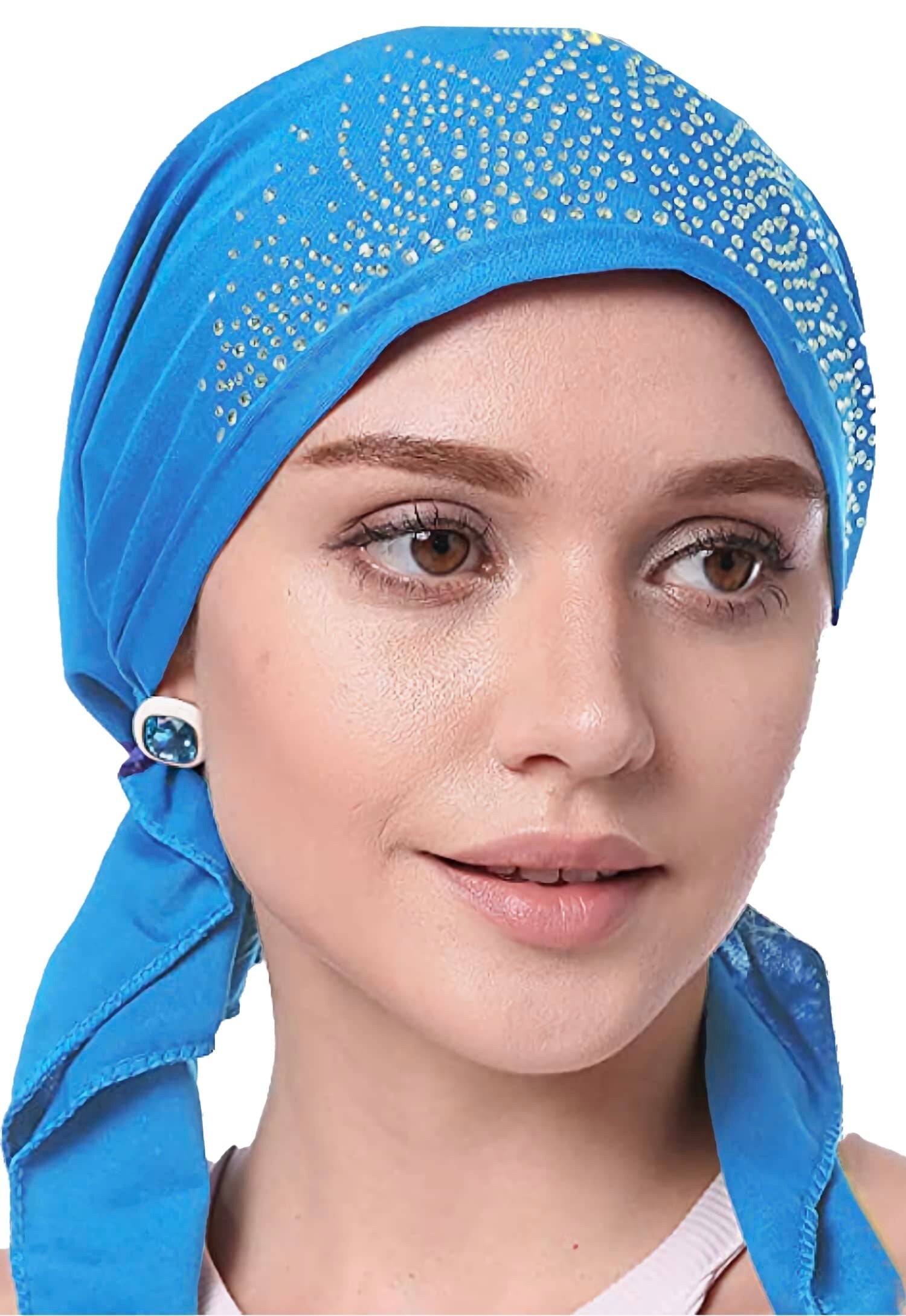 Chemo Hat Stretchy Crystal Pleated Beanie Bandana Turban Cap Skull Cap Ethnic Head Wrap Hat Headscarf Hair Loss
