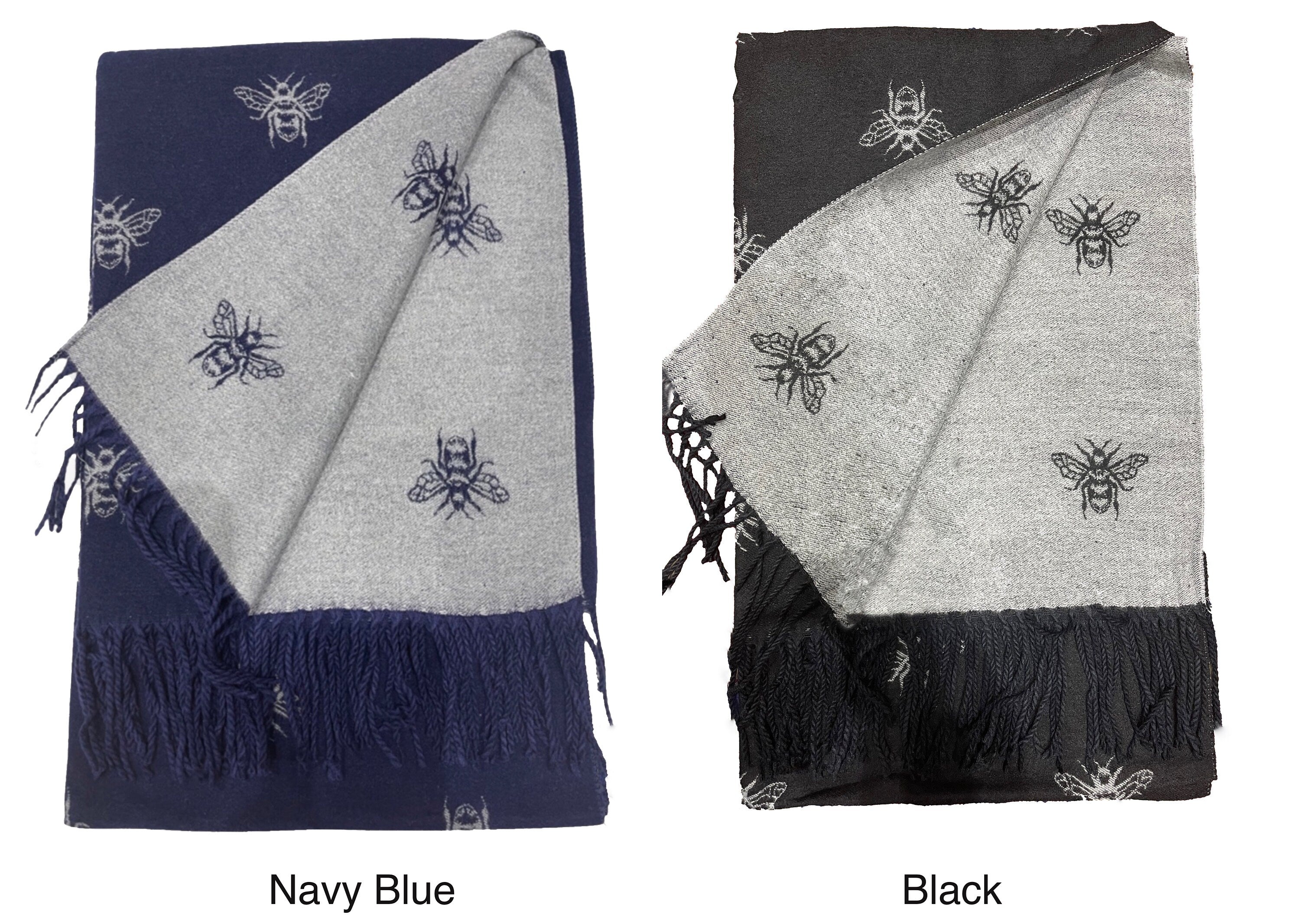 WINTER WARMER Reversible Thick Long Bumble Bee Print Fashion Scarf Blanket Wrap