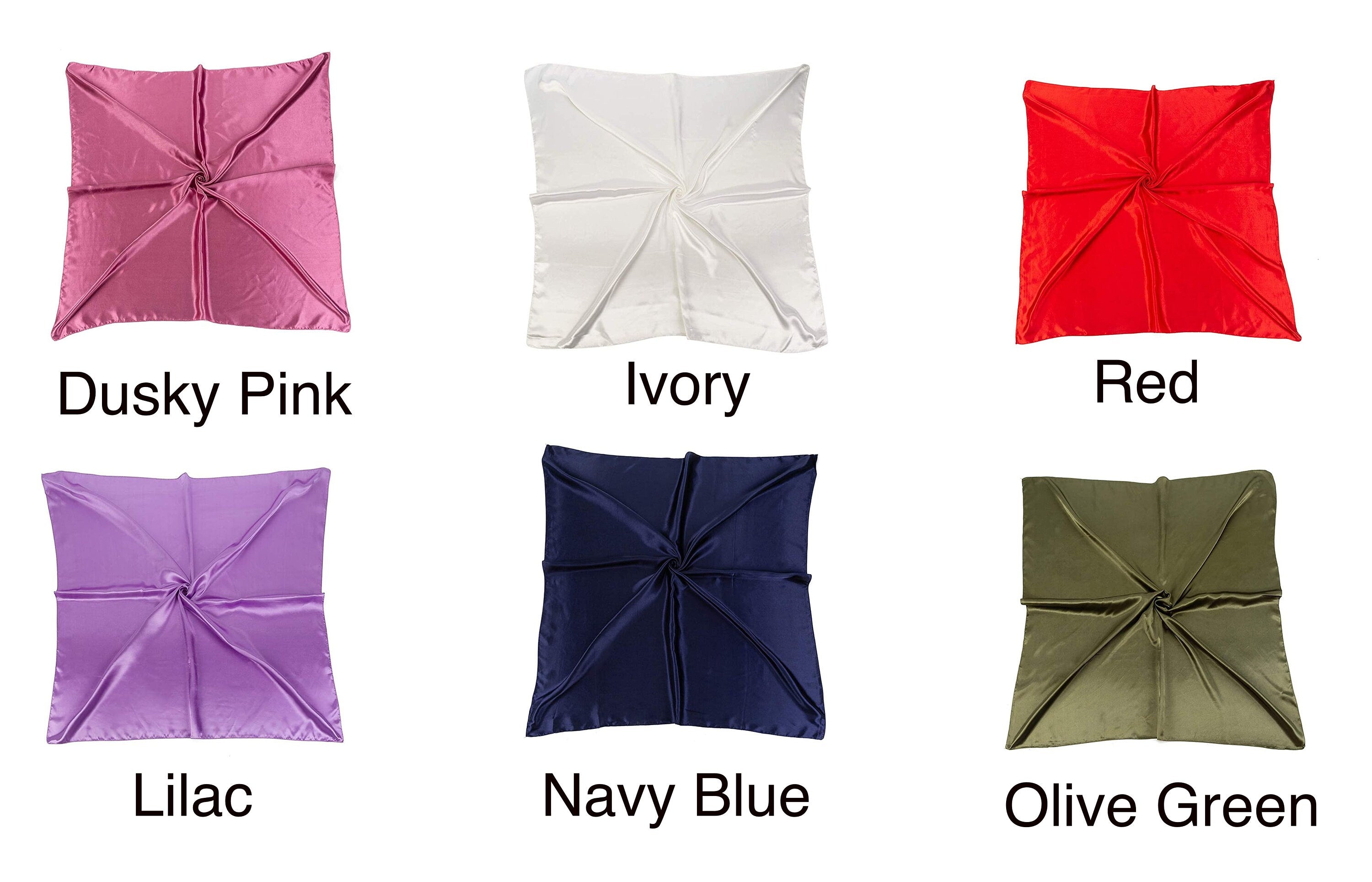 Satin Silk Square Large 90 cm X 90 cm Plain Nautical Head Neck Best Gift for Your Loved Ones Scarf Wrap