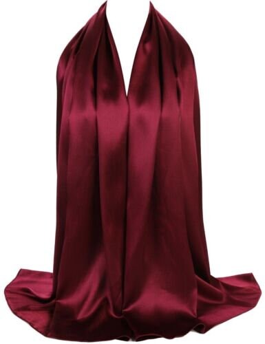 Sumptuously Soft Luxury Premium Crinkle Soft Lush Silk Hijab Scarf Plain Wrap Stripe Satin Luxe