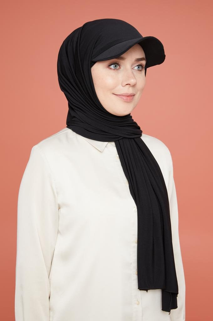 Muslim Women Girls Jersey Hijab With Base Ball Cap Summer Sports with Hijabs Ready To Wear Instant Sport