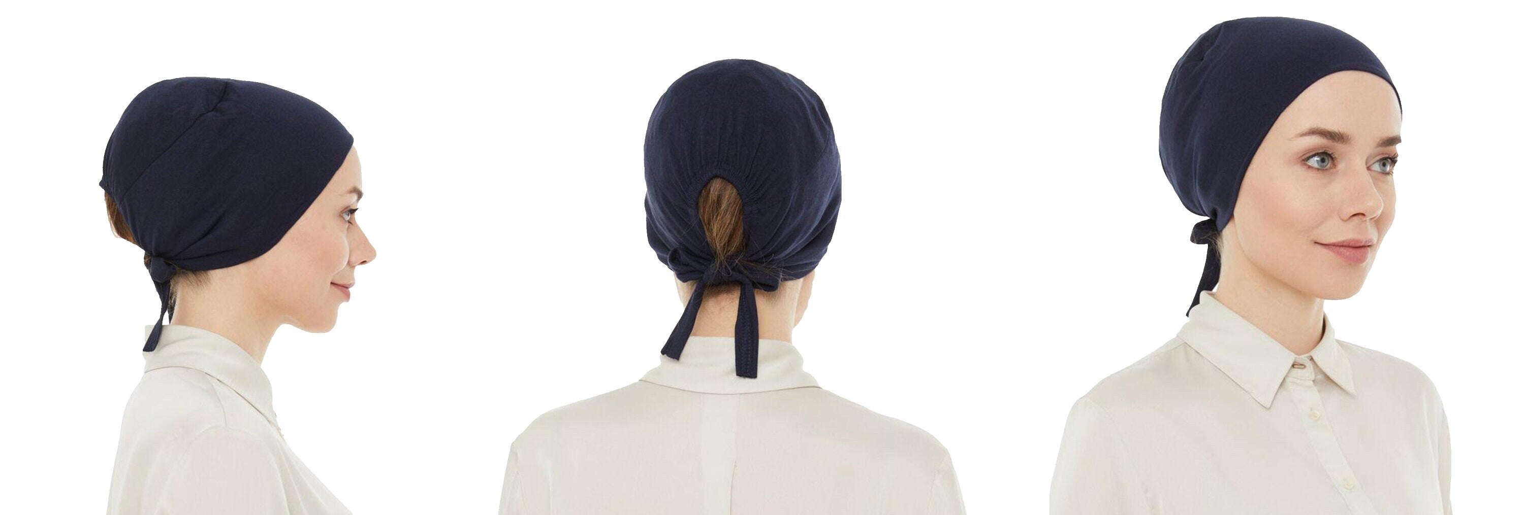Women Hair Loss - Cancer Slip-On Headwear Turbans Hats Cap with Tie Back, giving you full coverage of your head Hijab