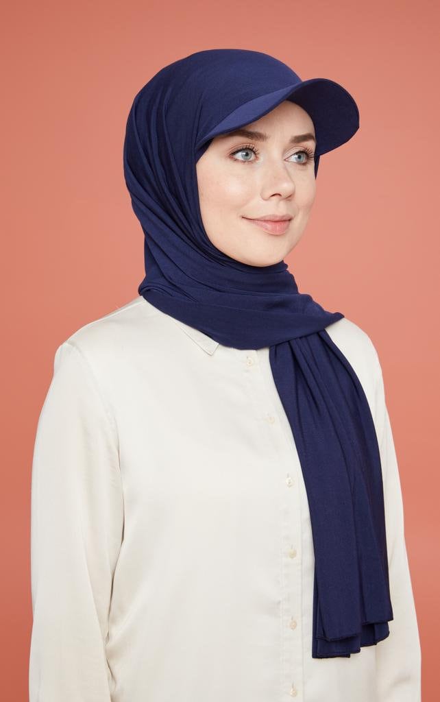 Muslim Women Girls Jersey Hijab With Base Ball Cap Summer Sports with Hijabs Ready To Wear Instant Sport