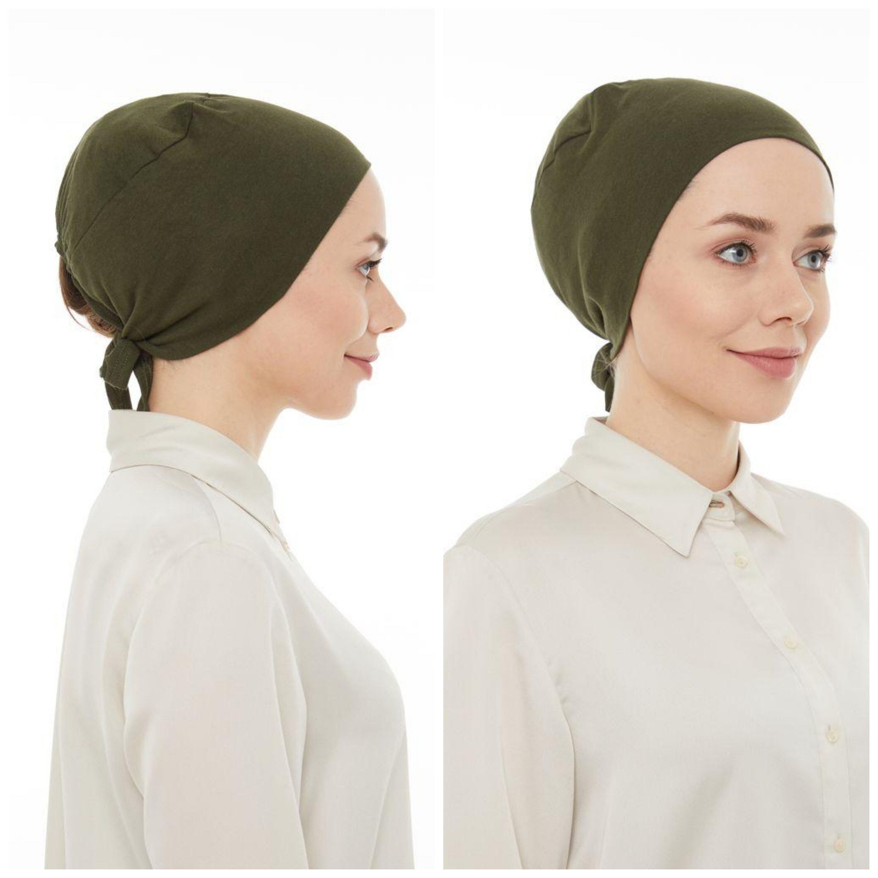 Women Hair Loss - Cancer Slip-On Headwear Turbans Hats Cap with Tie Back, giving you full coverage of your head Hijab