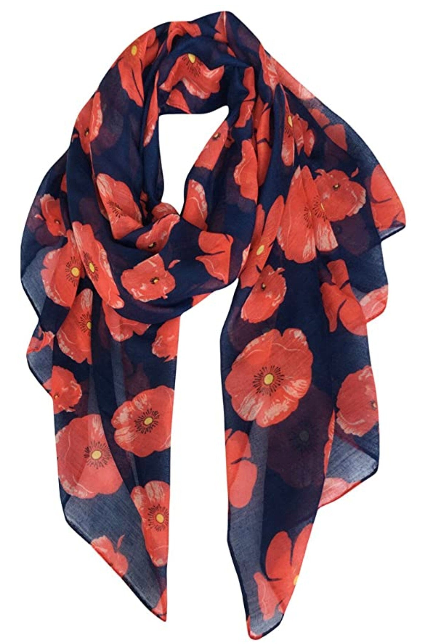 Colorful Poppy Scarf - Abundant Poppies Adorn This Lovely Scarf