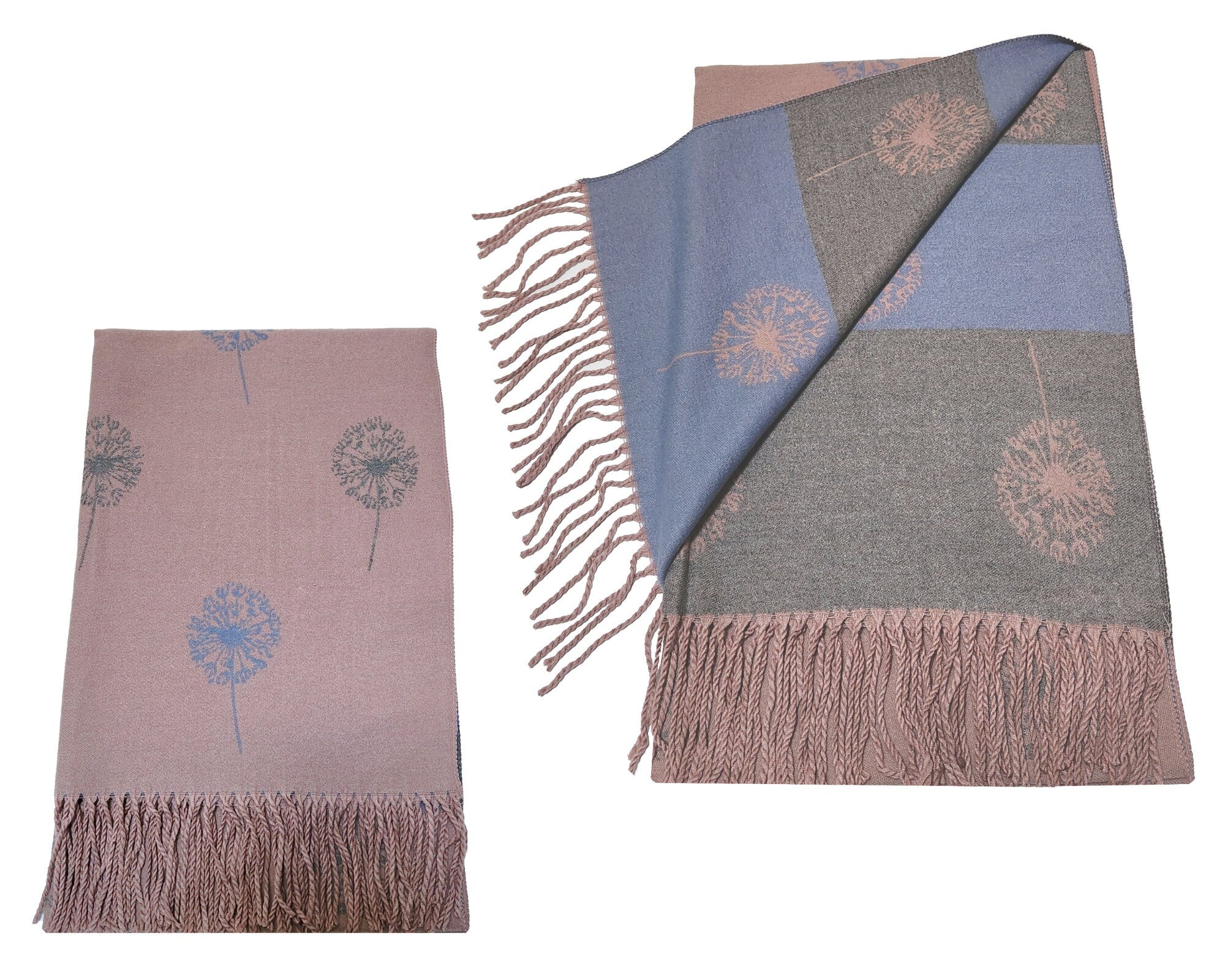 WINTER WARMER Reversible Thick Long Dandelion Print Fashion Scarf Blanket Shawl Wrap