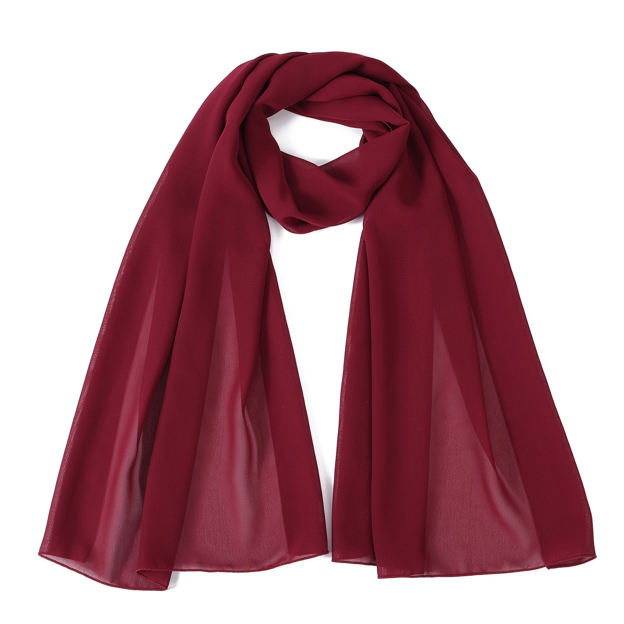 45 x 160 Cm Chiffon Scarves Wraps for Wedding Party Special Occasions Women Plain Neck Scarf Soft Head wrap Girls Headscarf Sheer Wrap