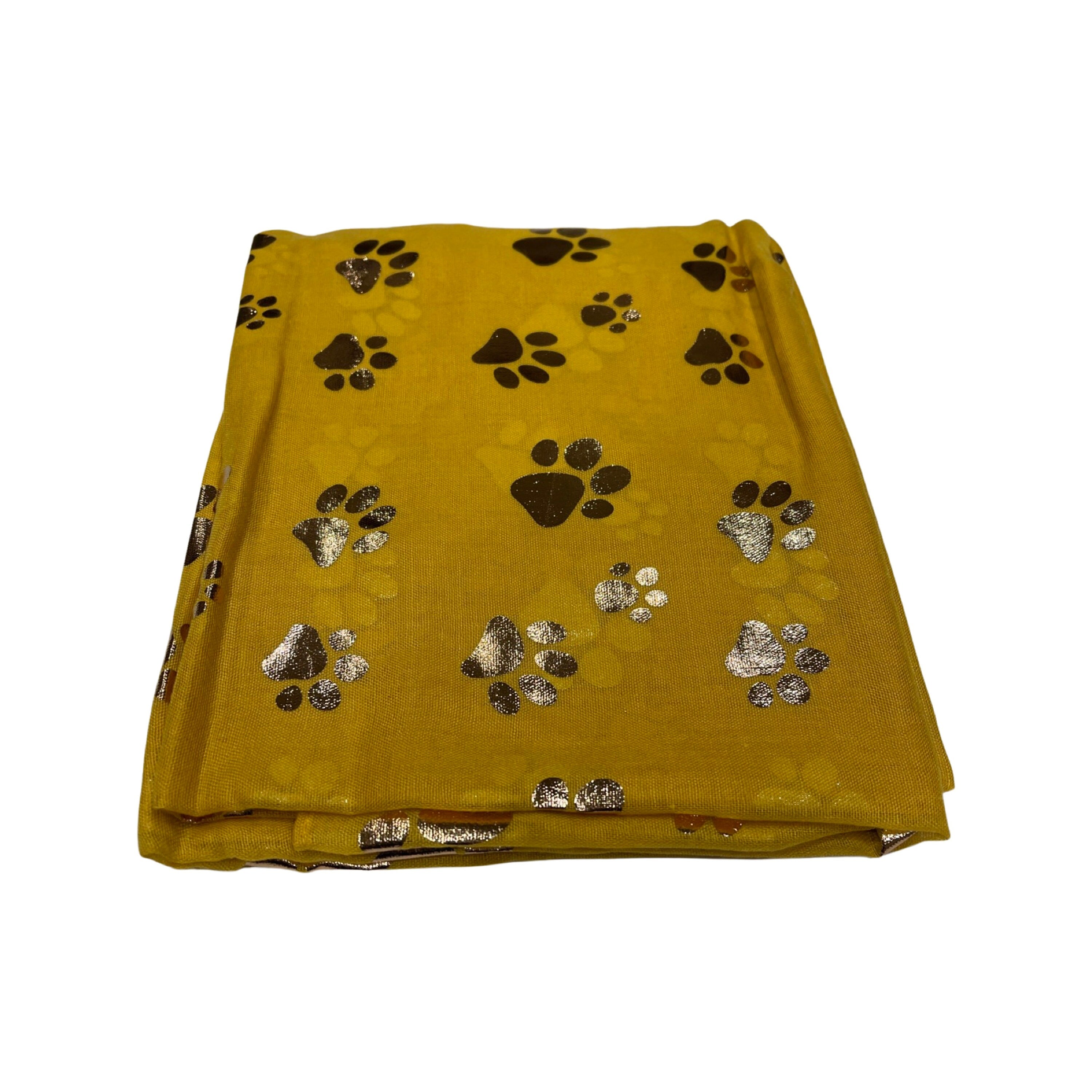 Rose Gold Foiled Animal Dogs Paw Print Scarf Wraps Shawl Scarves