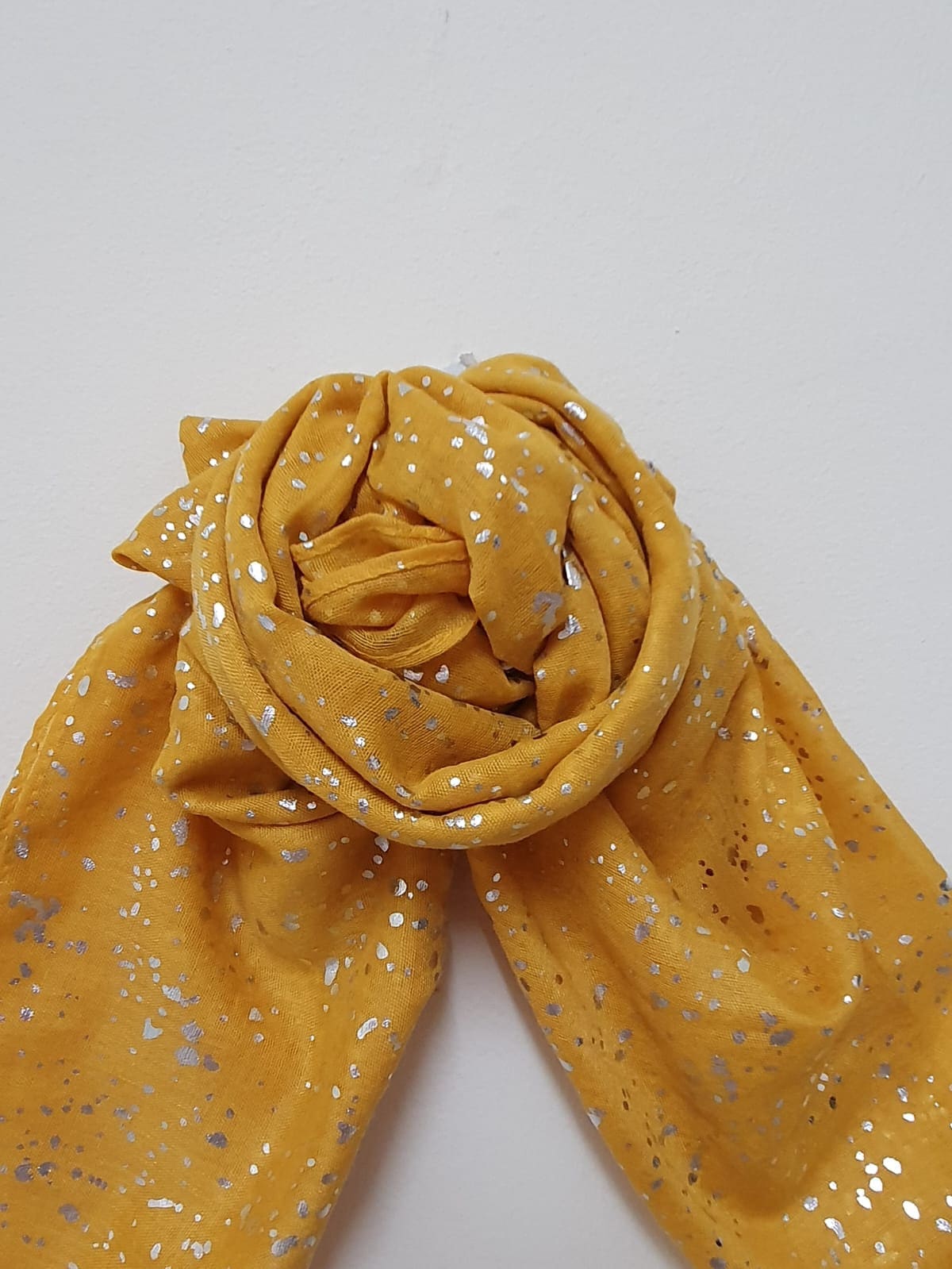 Elegant Sparkle Scarf with SILVER Metallic Foil Print Classy Ritzy Scarves Wrap Shawl Ideal Gift