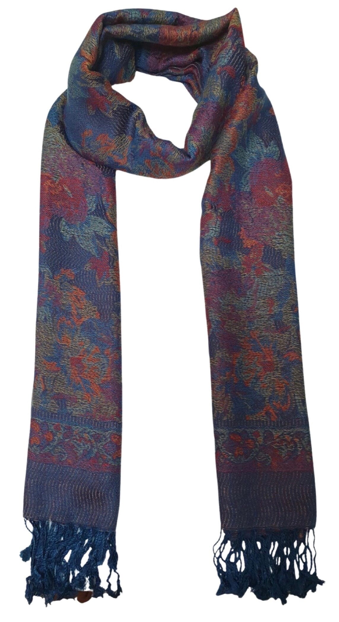 Mosaic Weave Luxurious Reversible/Two Sided Print Self Embossed Pashmina Feel Wrap Scarf Stole Scarves Shawl Style - Soft and Wrap