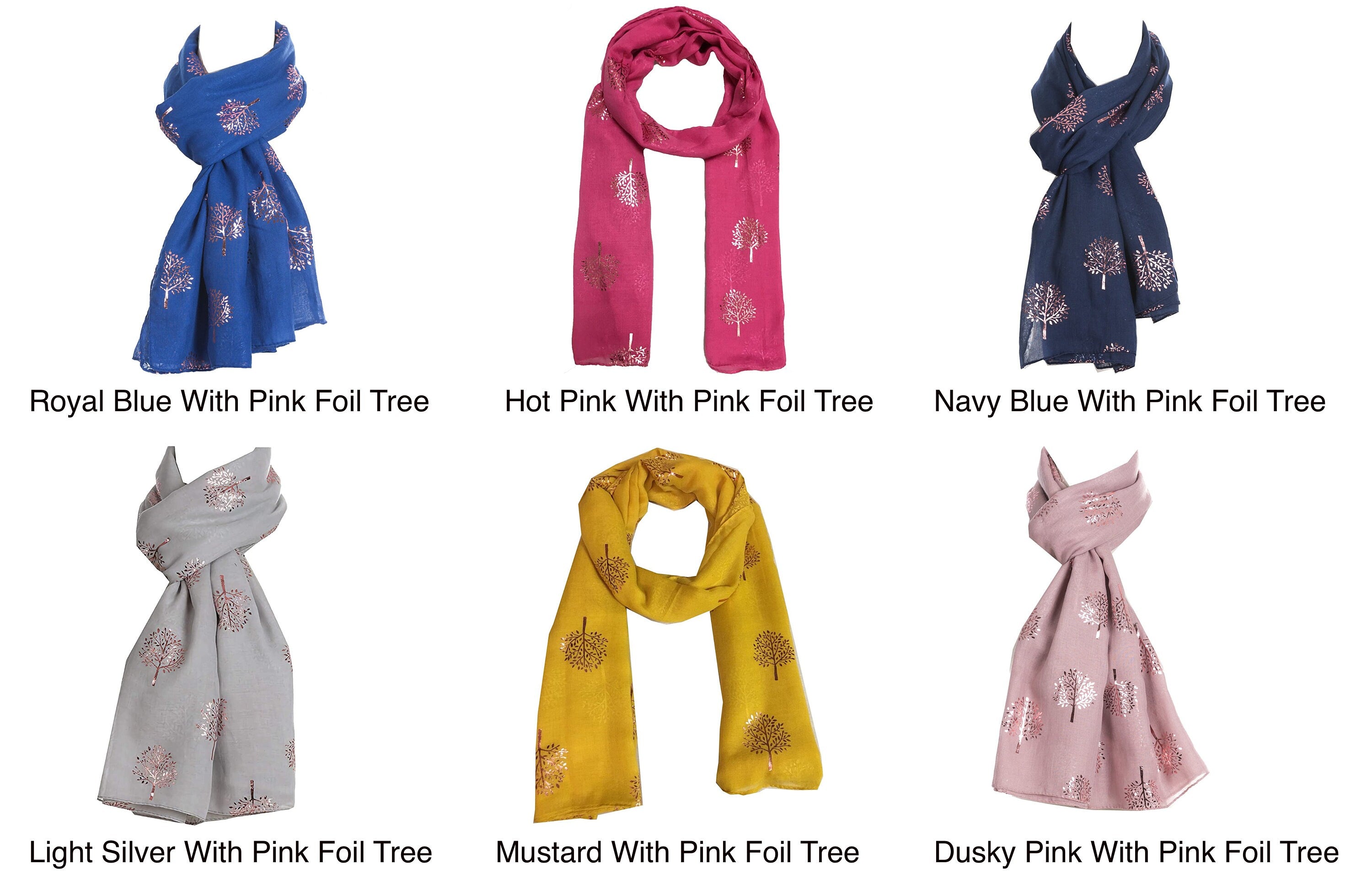 Foil Mulberry Tree Print Fashion Scarf Wrap Glitter Scarves Gift for her