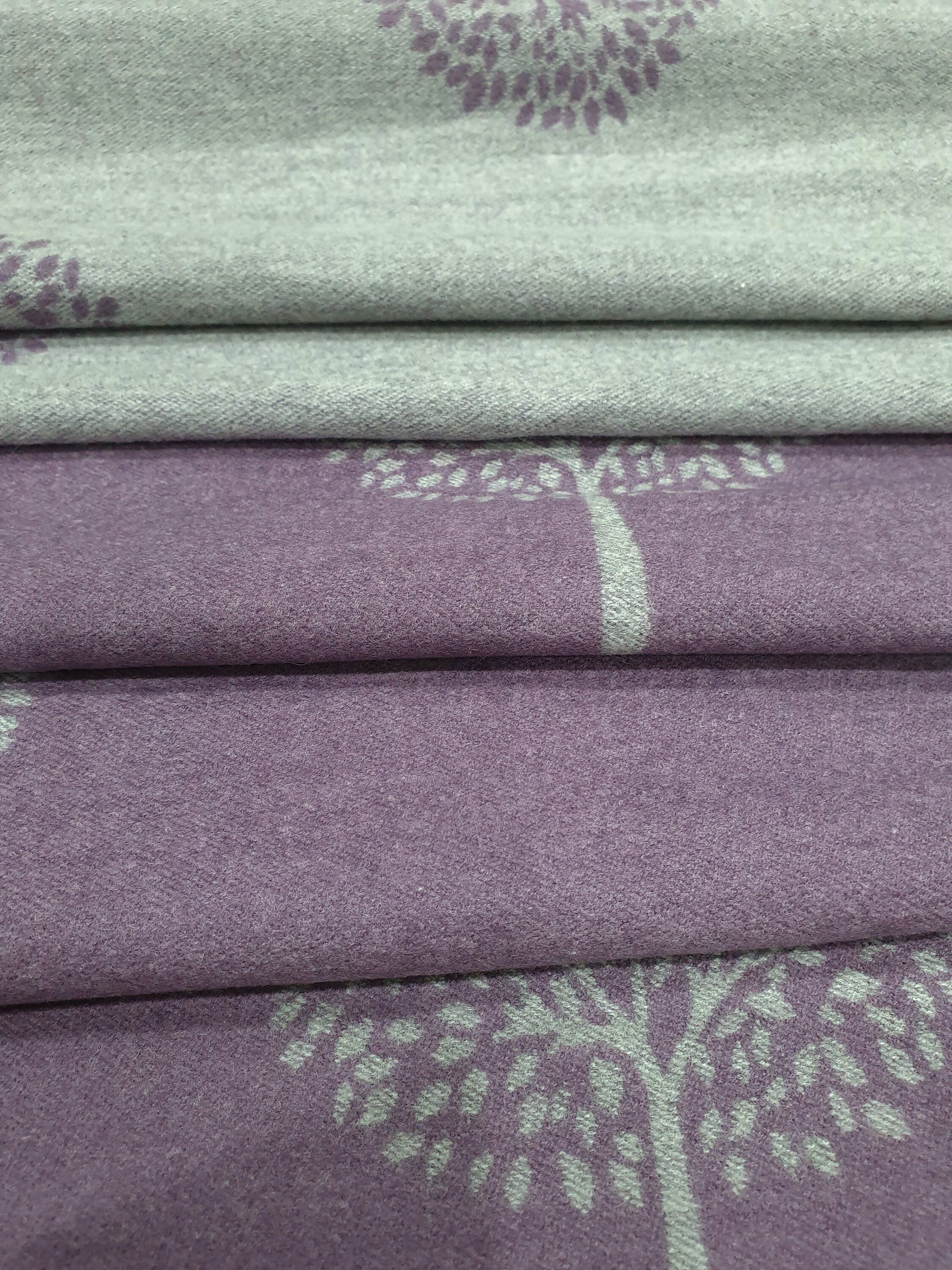 Thick Reversible Mulberry Design Winter Scarf Wrap Blanket Shawl Warm Soft Cosy - LAVENDER / SILVER