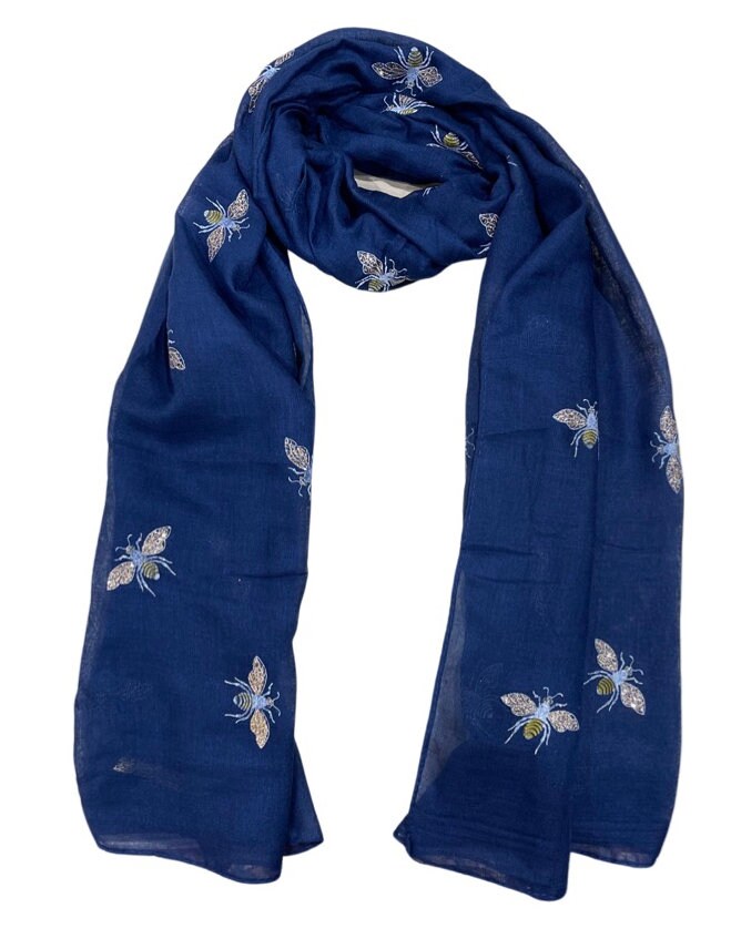 Ladies Girls Women's Glitter Bumble Bees Scarves Wraps Shawl Soft Scarf