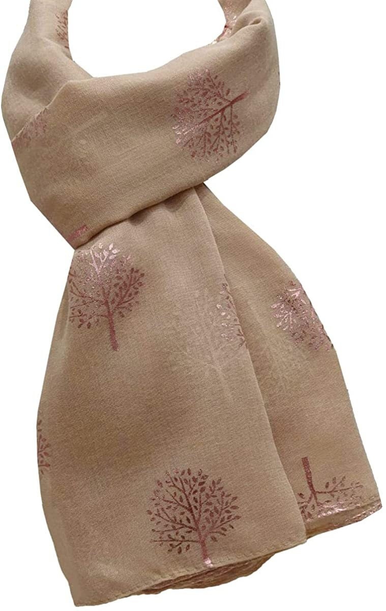 Foil Mulberry Tree Print Fashion Scarf Wrap Glitter Scarves Gift for her