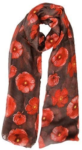 Poppy Flower Colourful Big Size Soft light Weight Remembrance Day Scarf Sarong for ladies women girls perfect gift