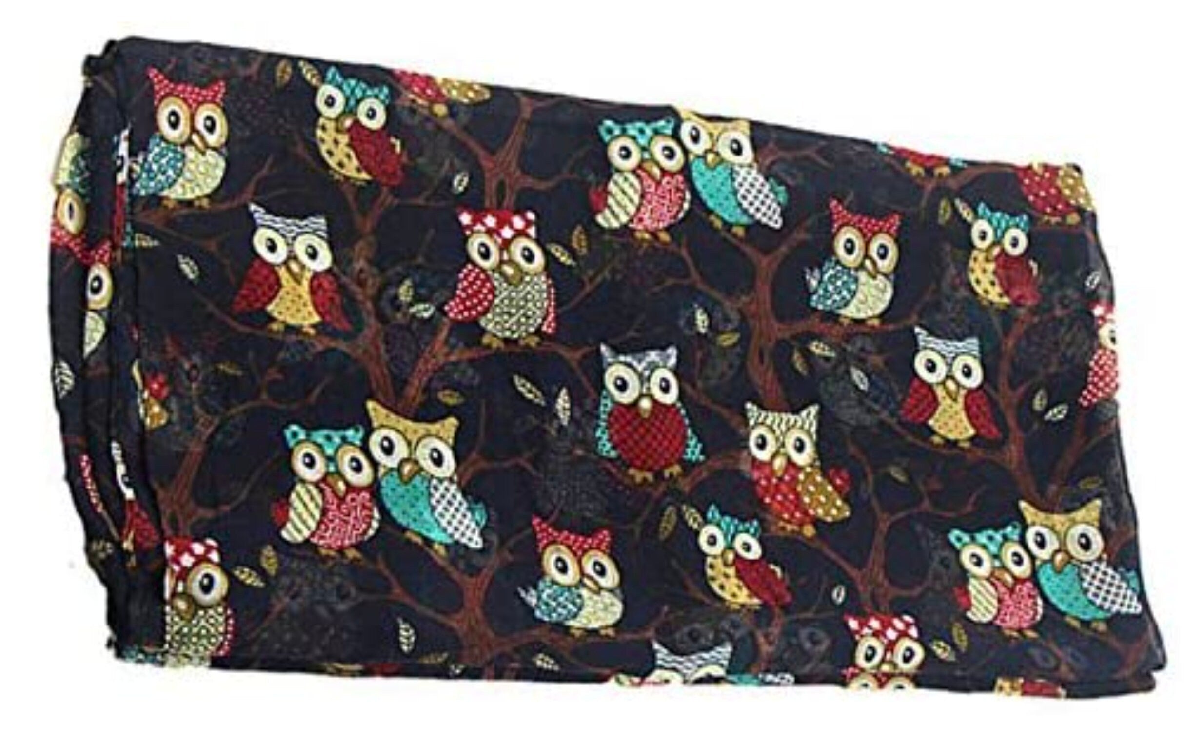 Ladies Owl Print Long Scarf Neck Scarves Winter Gifts Christmas