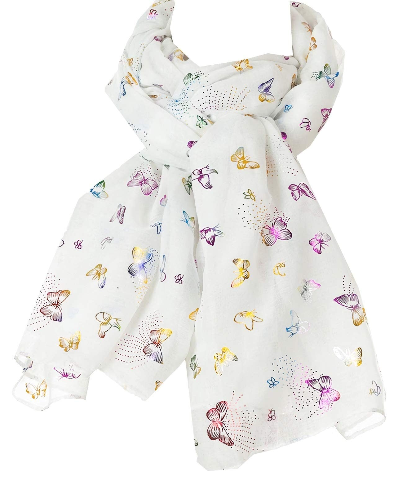 New Multi Colour Glitter Butterfly Print Ladies Celebrity Style Scarves Maxi, Scarf, Wrap, Sarong, shawls