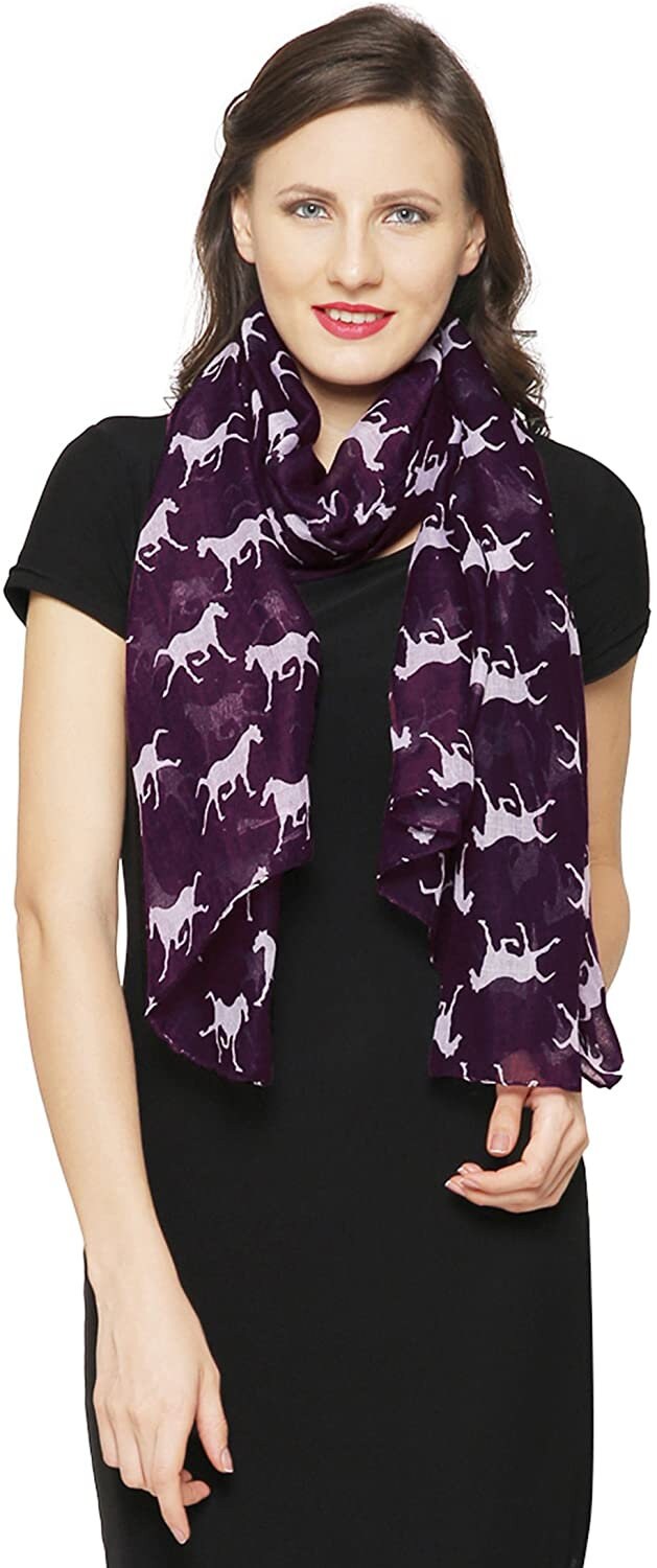 Horse Print Design Ladies Women Girls Scarves Shawl Wrap Maxi Scarf Sarong