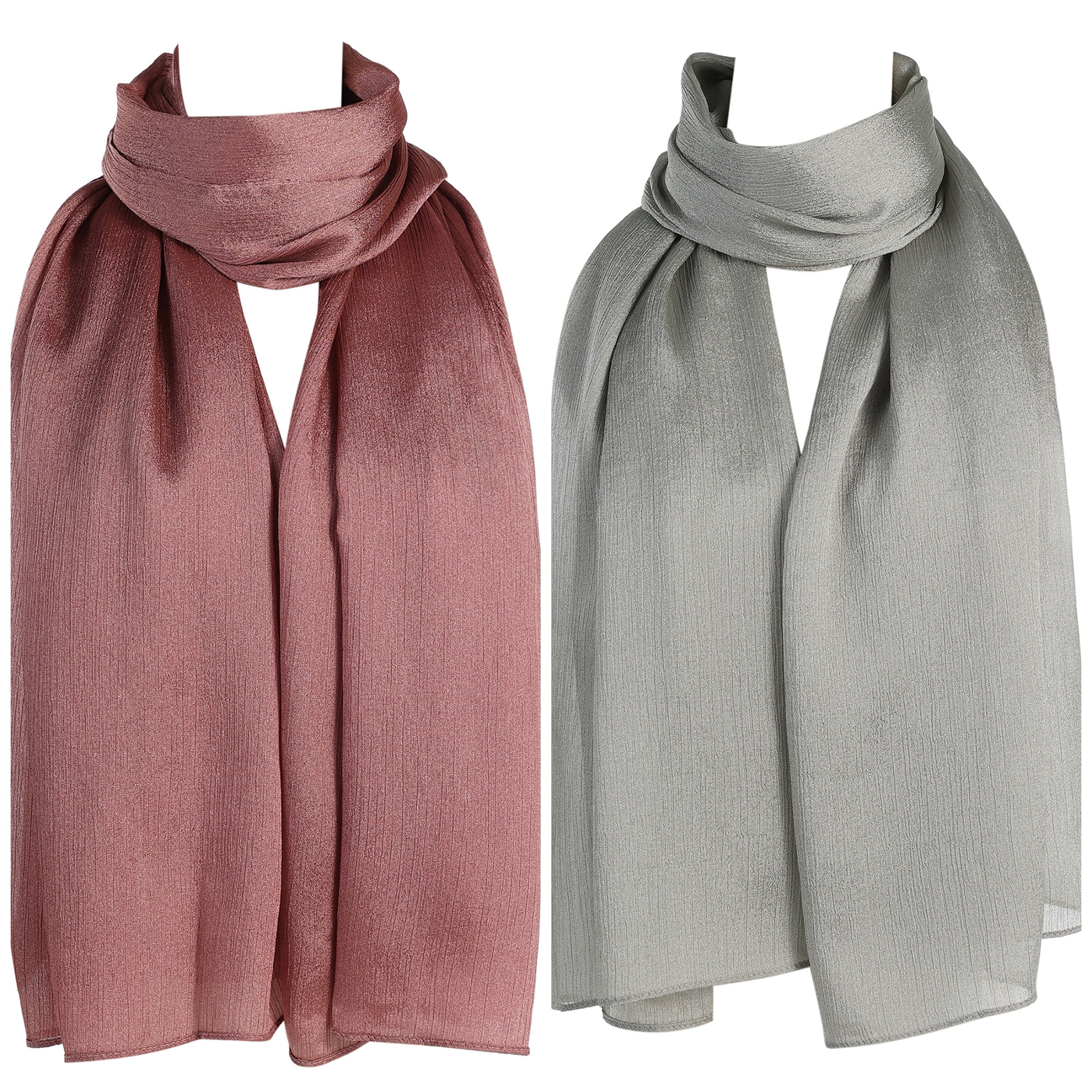Premium Crinkle Soft Lush Silk Hijab Scarf Plain Wrap Stripe Satin Luxe Soft Luxury