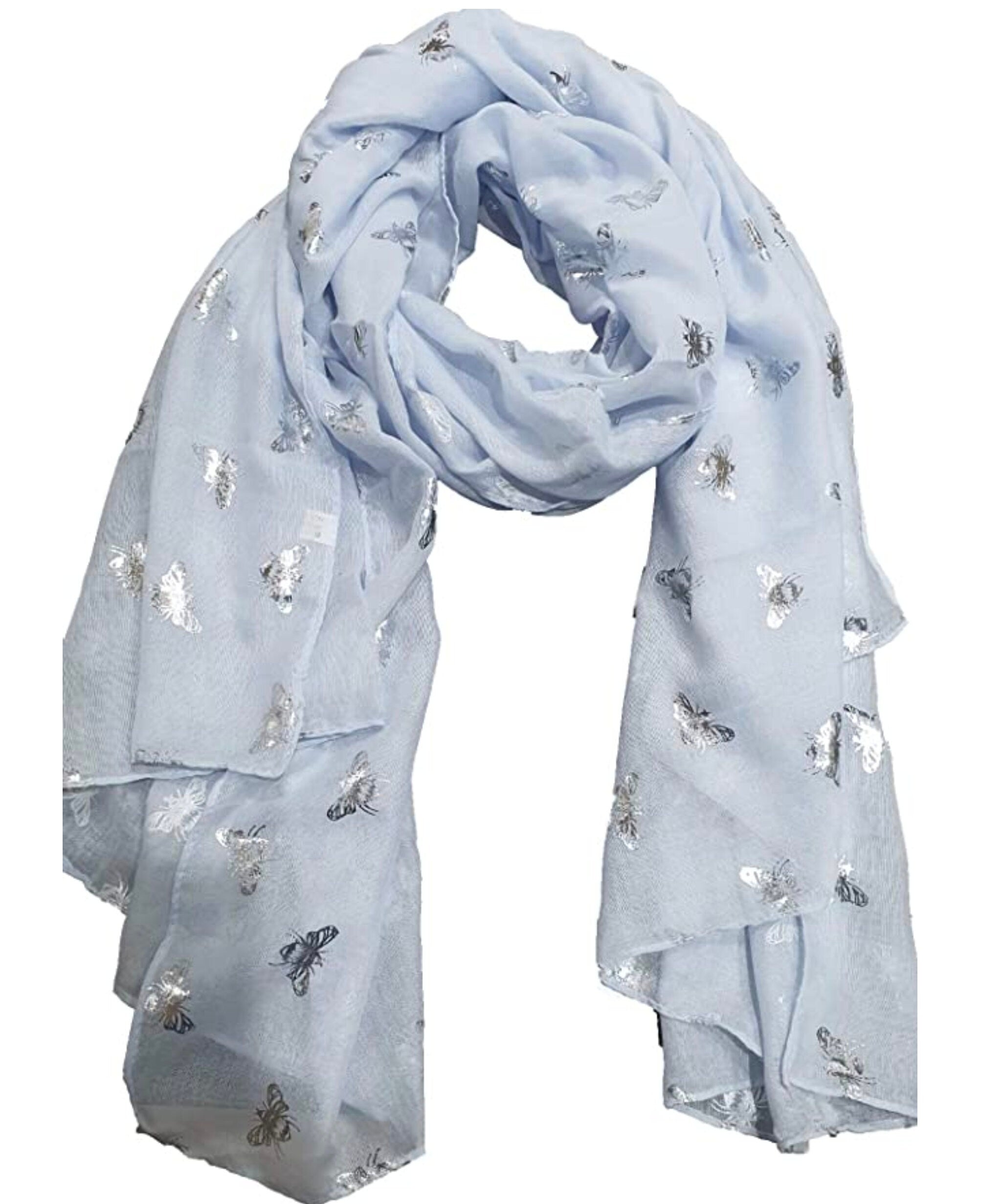 Ladies Girls Women's Glitter Bumble Bees Scarves Wraps Shawl Soft Scarf