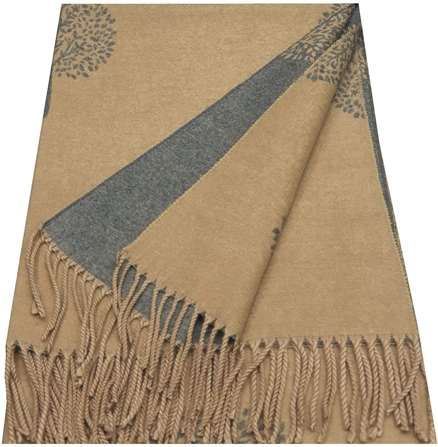 WINTER WARMER Reversible Thick Long Mulberry Tree Print Fashion Scarf Blanket Wrap