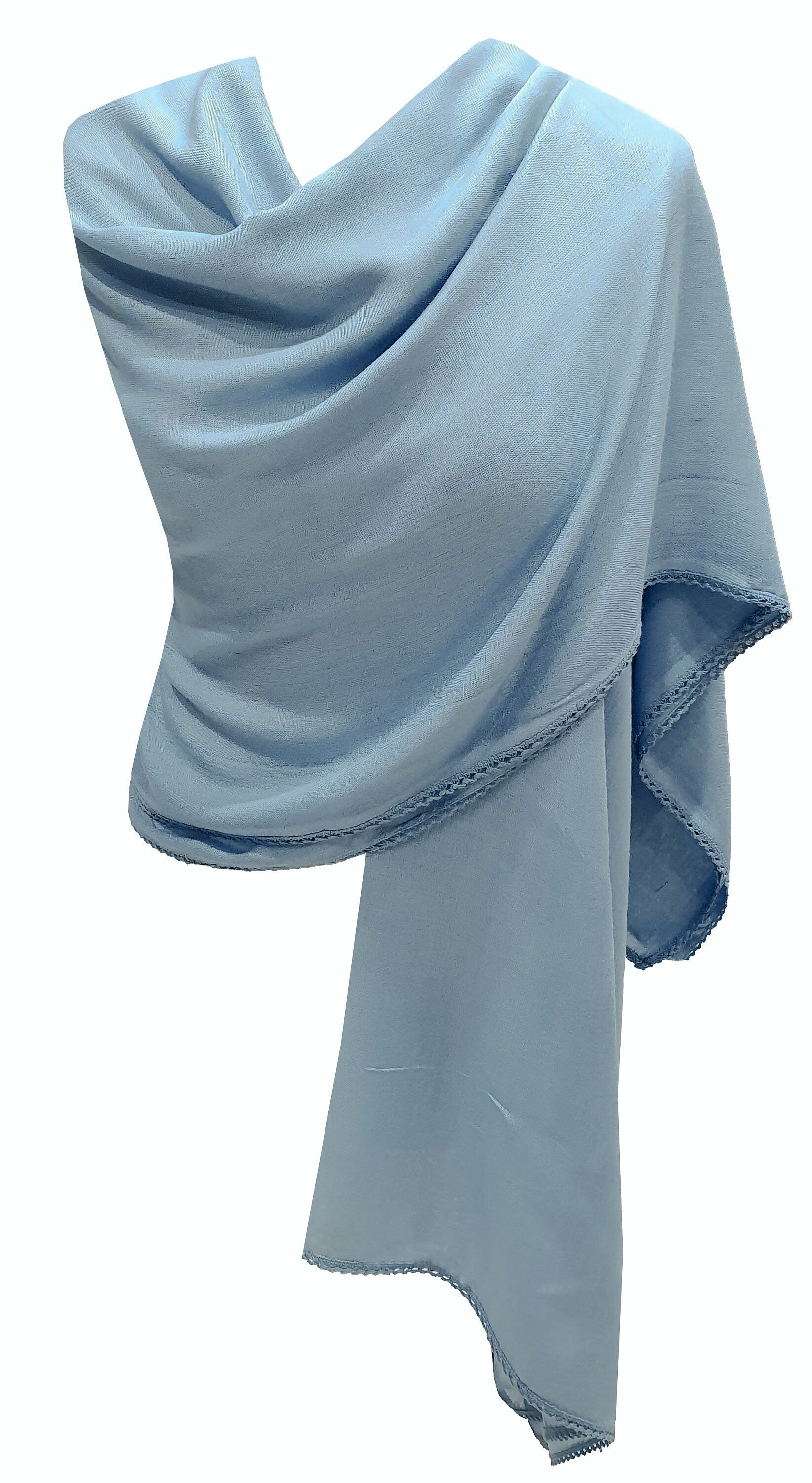 Extra Large Plain with Delicate Crochet Lace Border Scarf Scarves Wrap Shawl Warm Soft