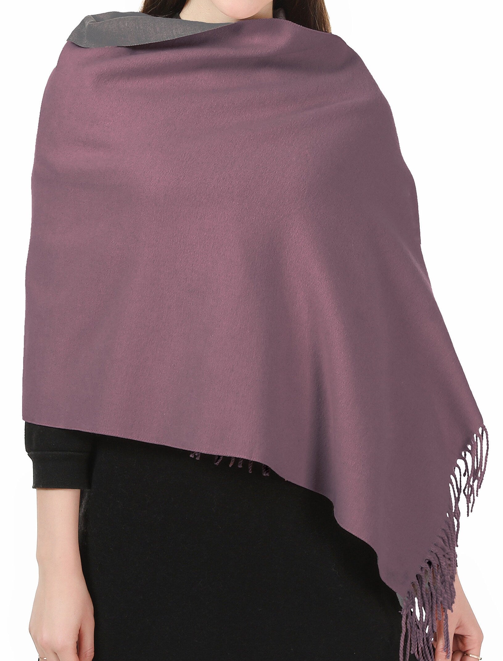 Cashmere Feel Winter Scarf Pashmina Shawl Wrap for Women Ladies Long Large Warm Thick Reversible Blanket Scarves