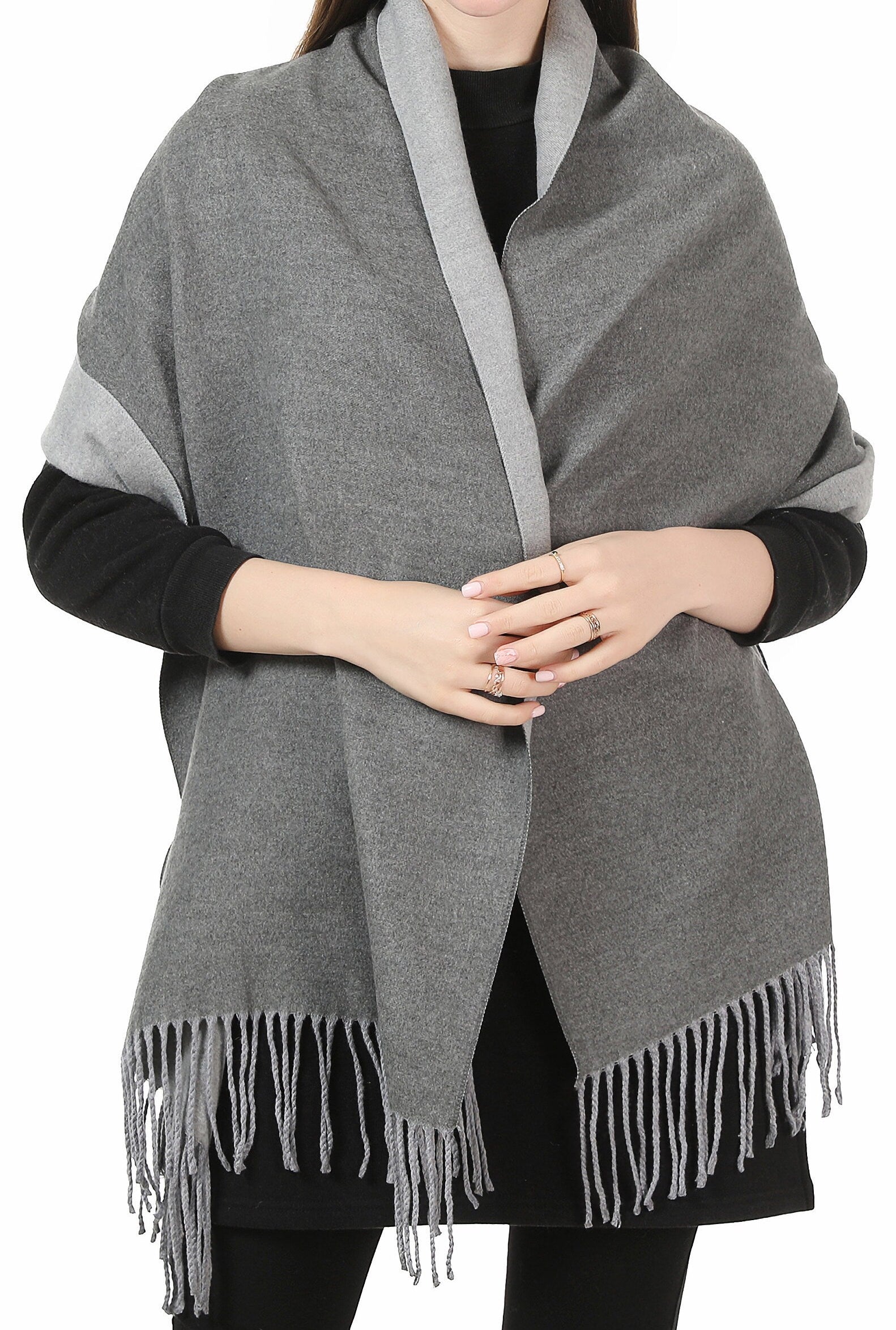 Cashmere Feel Winter Scarf Pashmina Shawl Wrap for Women Ladies Long Large Warm Thick Reversible Blanket Scarves