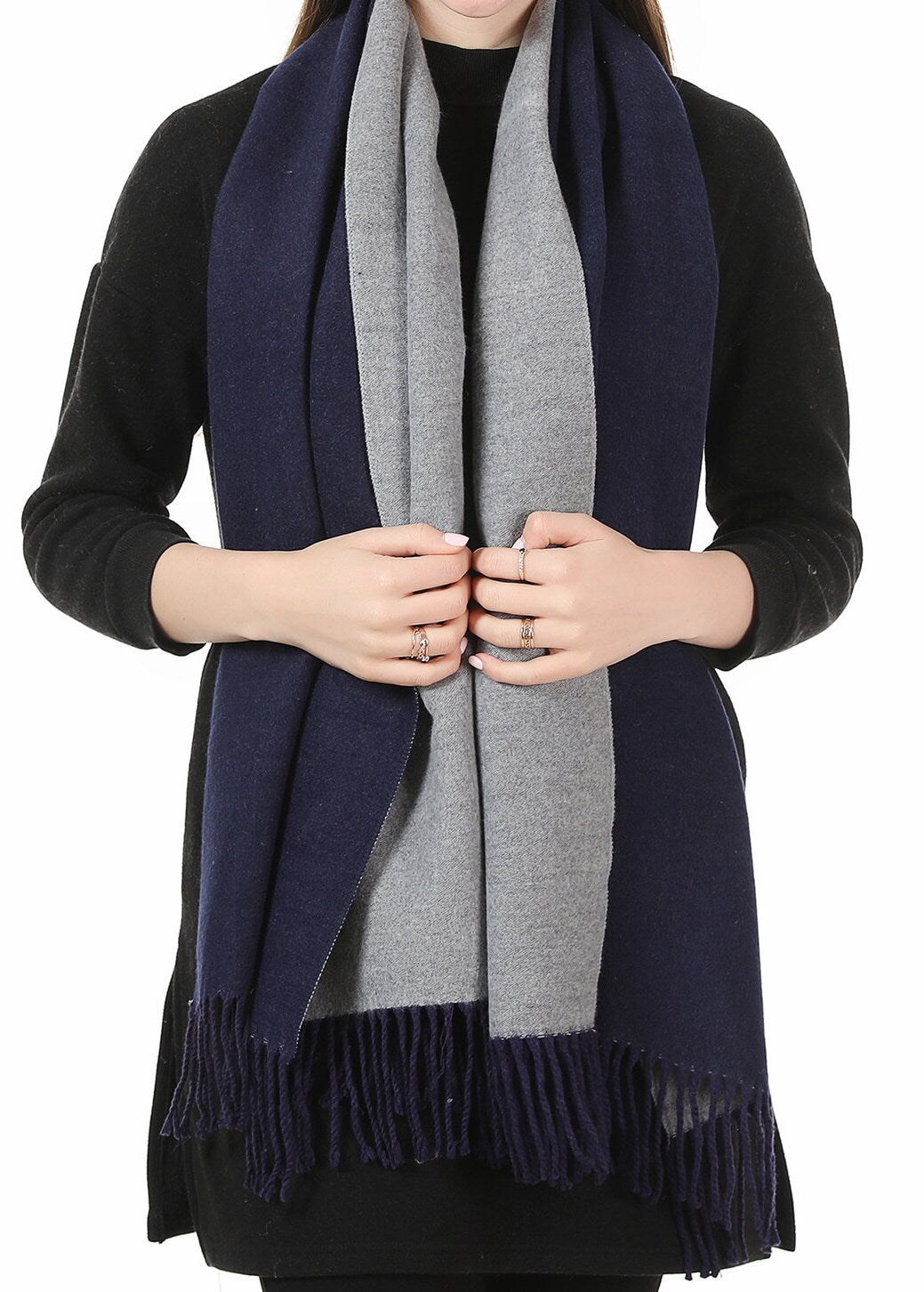 Cashmere Feel Winter Scarf Pashmina Shawl Wrap for Women Ladies Long Large Warm Thick Reversible Blanket Scarves