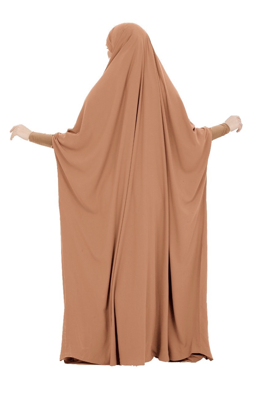 Modest Wear Full Length One Piece Jilbab Abaya with Head Tie Back & Jersey Cuff Sleeves Premium Quality Eid Hajj Umrah Women Ladies Gift