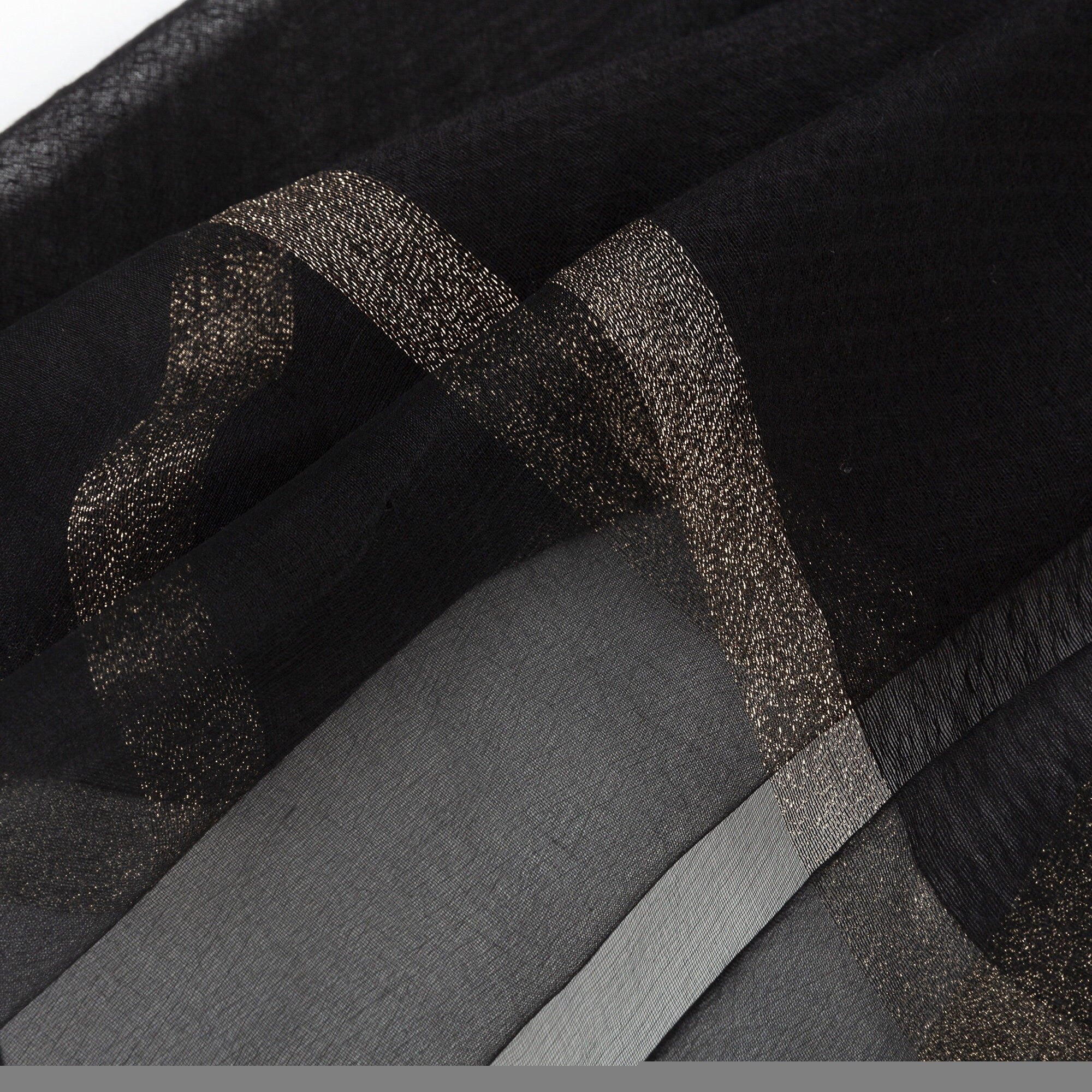 Sheer Classy Elegant Scarf Wrap Ideal for Party Event Occasion Gift - Black / Gold- LAST ONE !