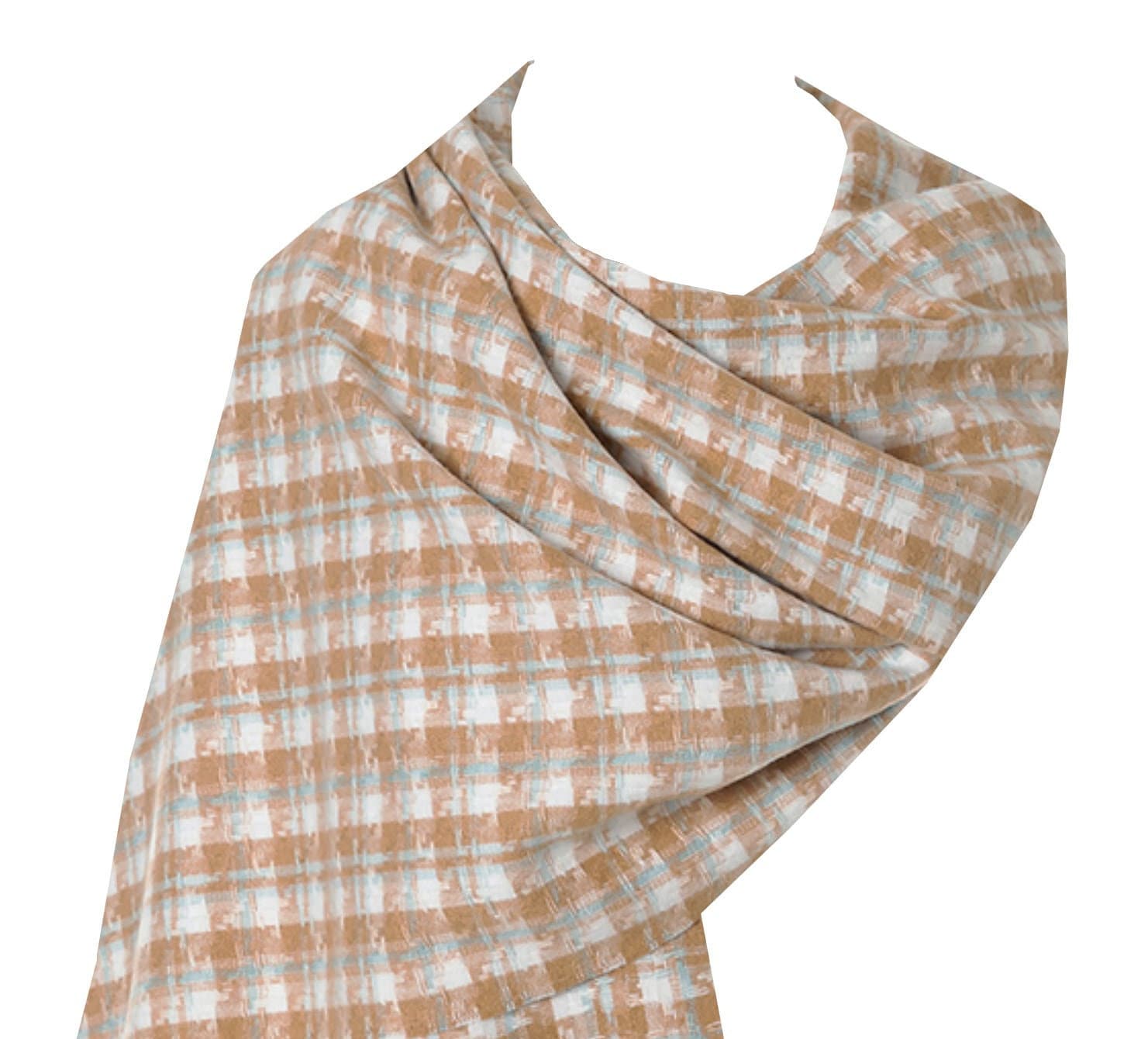 New BROWN Dogtooth/Houndstooth Design Winter Scarf Wrap Blanket Shawl Warm Soft Cosy UNISEX
