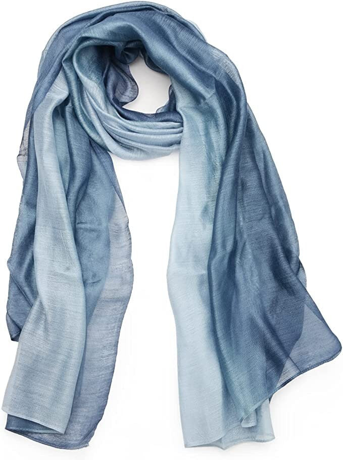 SNUG STAR Elegant Scarf Cotton Silk Scarf Elegant Soft Wraps Color Shade Scarves for Women Girls Party Event Occasion Gift