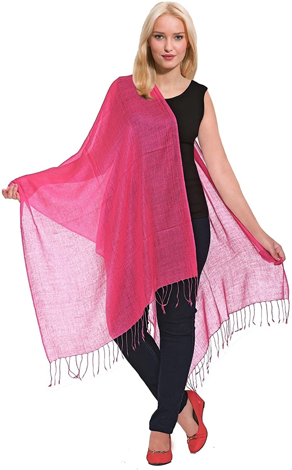 Luxurious Wool Silk Pashmina Shawl Wrap Scarf Elegant and Exclusive Remarkably Soft, Warm & Very Lightweight Fashionable Stylish