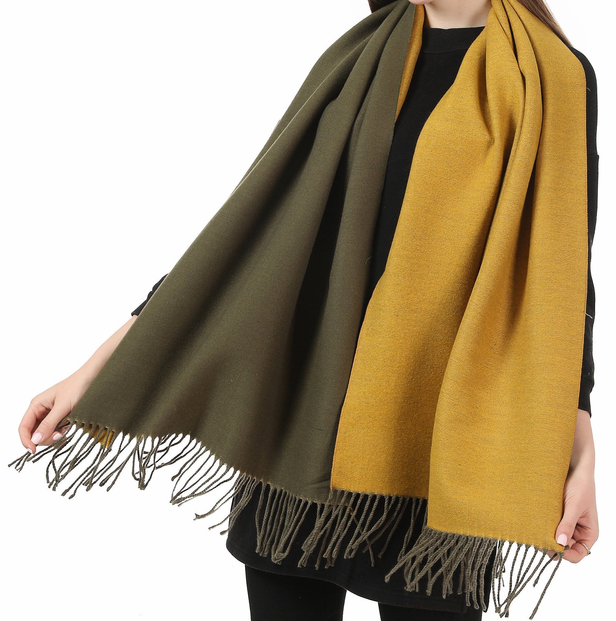 Reversible Winter Scarf Scarves Wrap Blanket Shawl Warm Soft Cosy