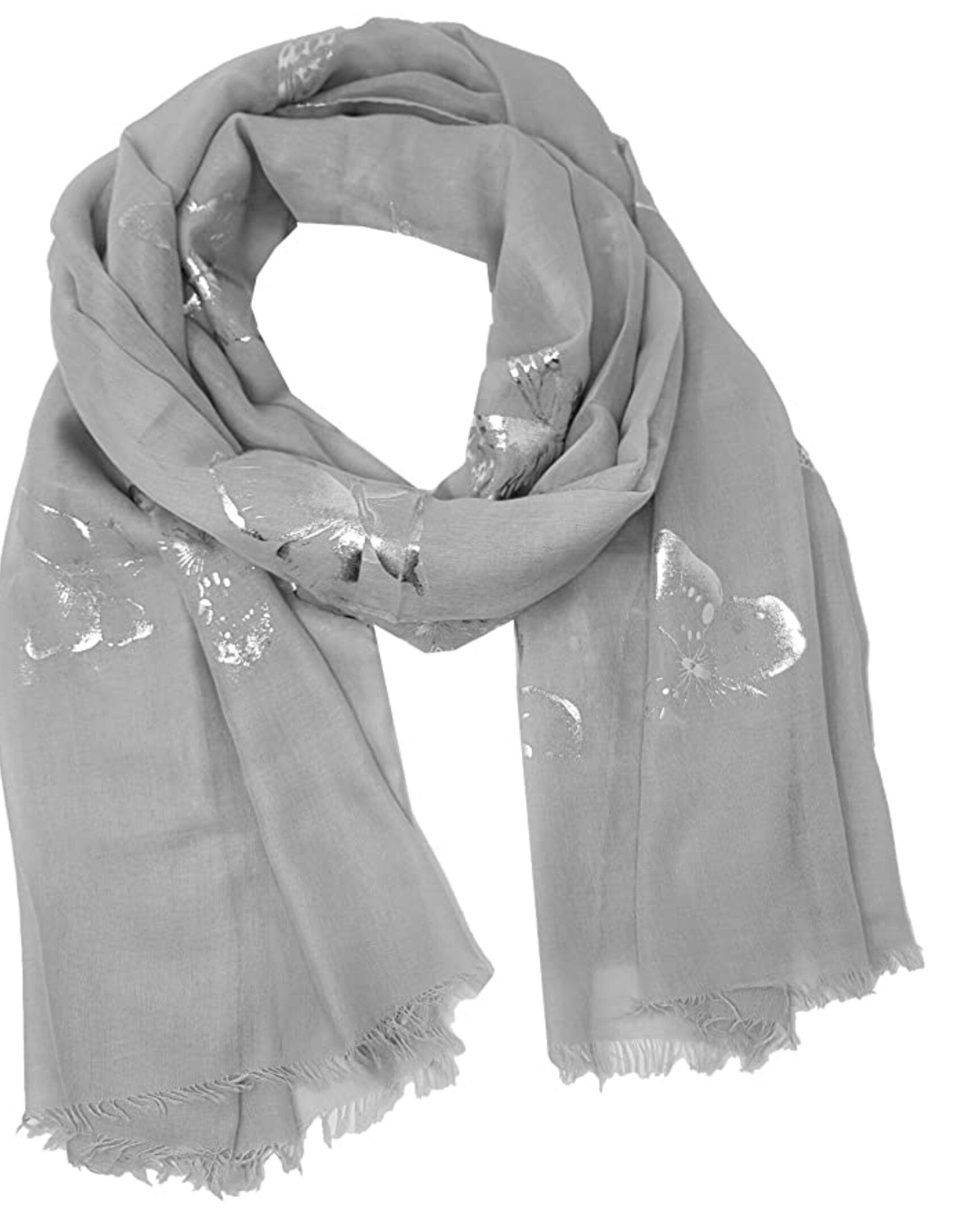 Butterfly Print Foil Ladies Glitter Celebrity Style Scarves Maxi, Scarf, Wrap, Sarong, shawls