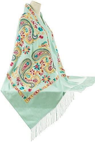 Beautiful Embroidered Pashmina Feel Wrap Scarf Scarves Stole Shawl Winter