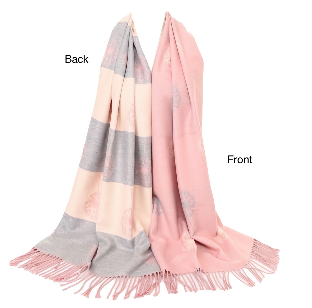 Baby Pink WINTER WARMER Reversible Thick Long Dandelion Print Fashion Scarf Blanket Wrap thick extra long cape shawl Perfect Gift for Her