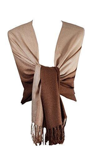 World Of Shawls Soft Fusion Pashmina Shawl Wrap Scarf (fused Coffee/brown)