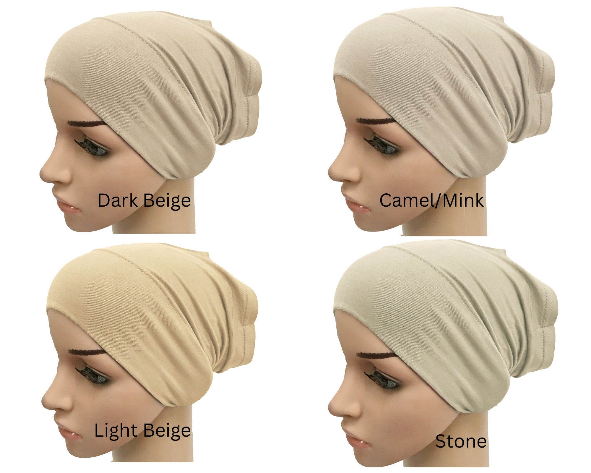 Under Scarf Tube Bonnet Cap for Hijab Sports Hair - Non-Slip/Anti-Slip for Ladies Women Girls