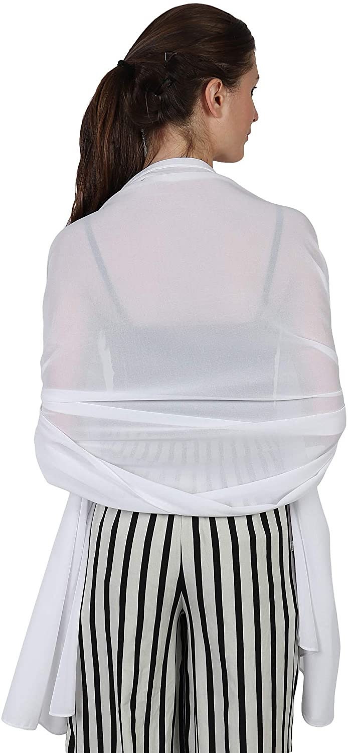 World of Scarfs Chiffon Scarves Shawls Wraps for Wedding Party Special Occasions Big Size 90 x 190 Cms