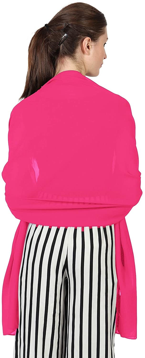 World of Scarfs Chiffon Scarves Shawls Wraps for Wedding Party Special Occasions Big Size 90 x 190 Cms