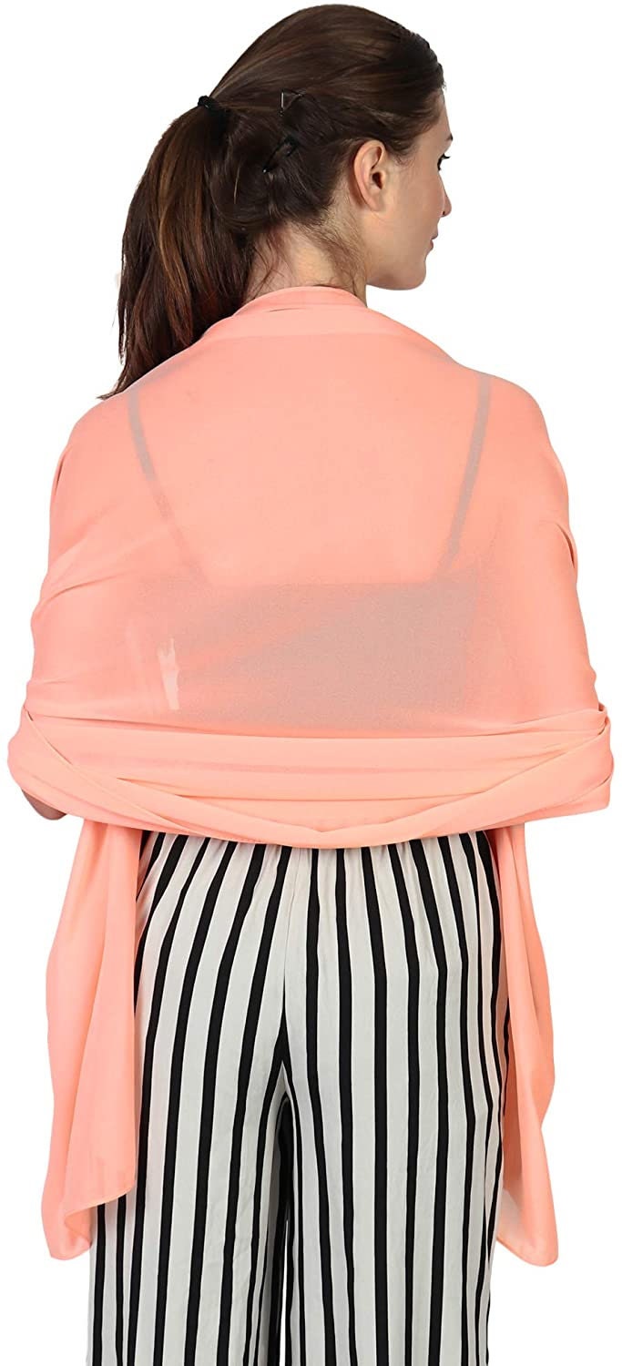 World of Scarfs Chiffon Scarves Shawls Wraps for Wedding Party Special Occasions Big Size 90 x 190 Cms