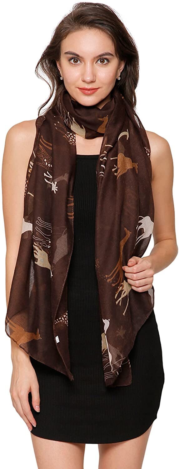 Giraffe Animal Print Women's Scarf Shawl Wrap By World of Scarfs